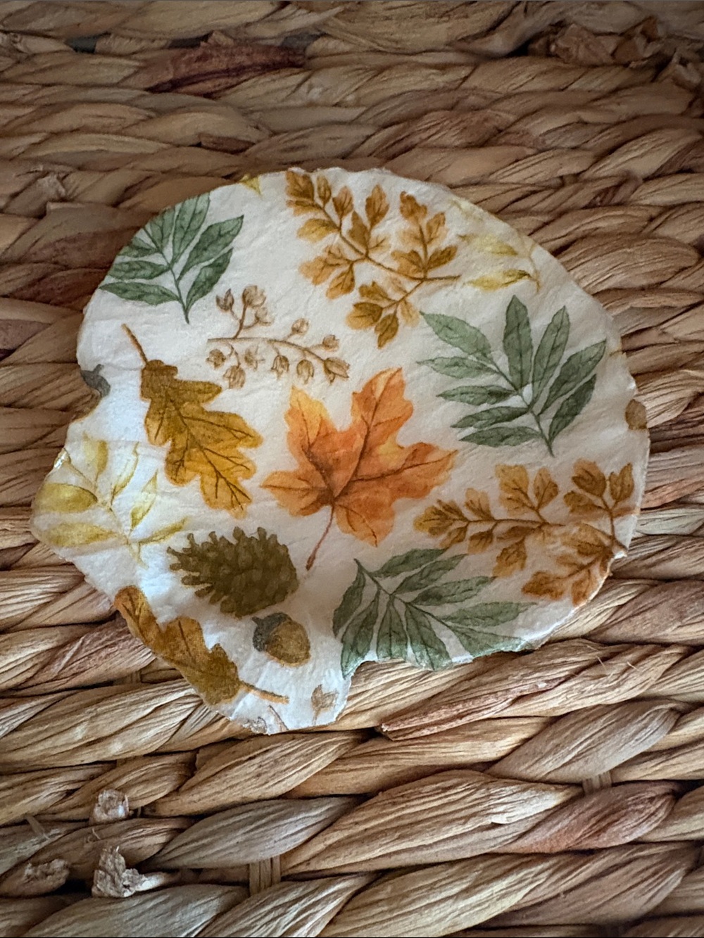 Autumn Leaf Decorative SHELL Accent tray Jewelry dish
